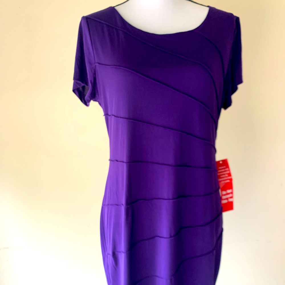 Purple Short Sleeve Dress